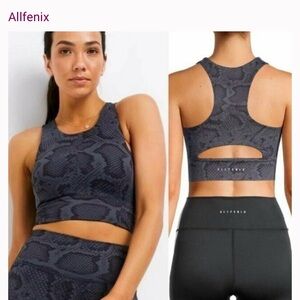 Anthropologie Allfenix Snake Skin High Neck Sports Bra M L